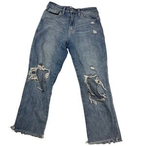 Flying Monkey Women's Distressed Frayed Hem Cropped Jeans‎ Size 26